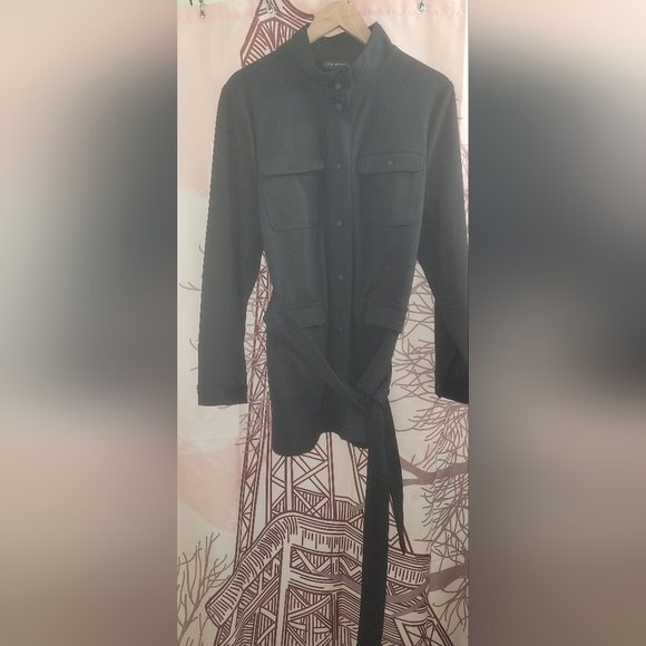 LB Black Belted Military Jacket - Ponte -Size 18WP - Picture 2 of 8